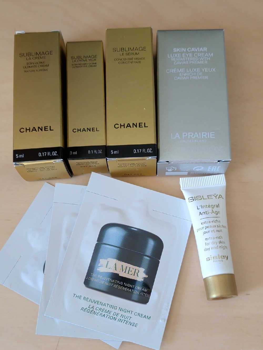 CHANEL Sublimage Skincare Sample Set La Prairie Sisley La Mer